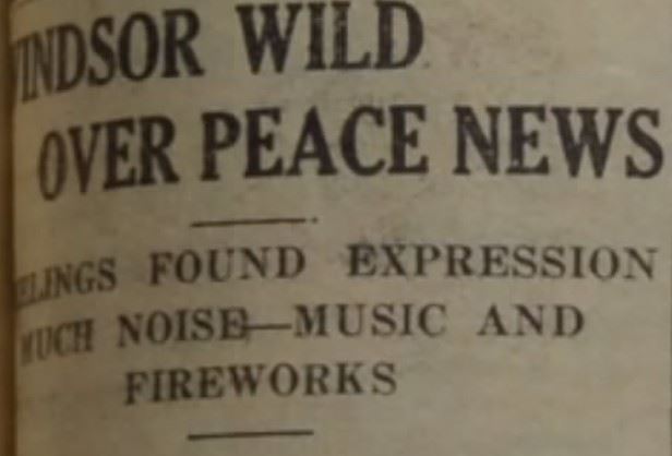 Front Page of the Windsor Beacon on November 14th 1918